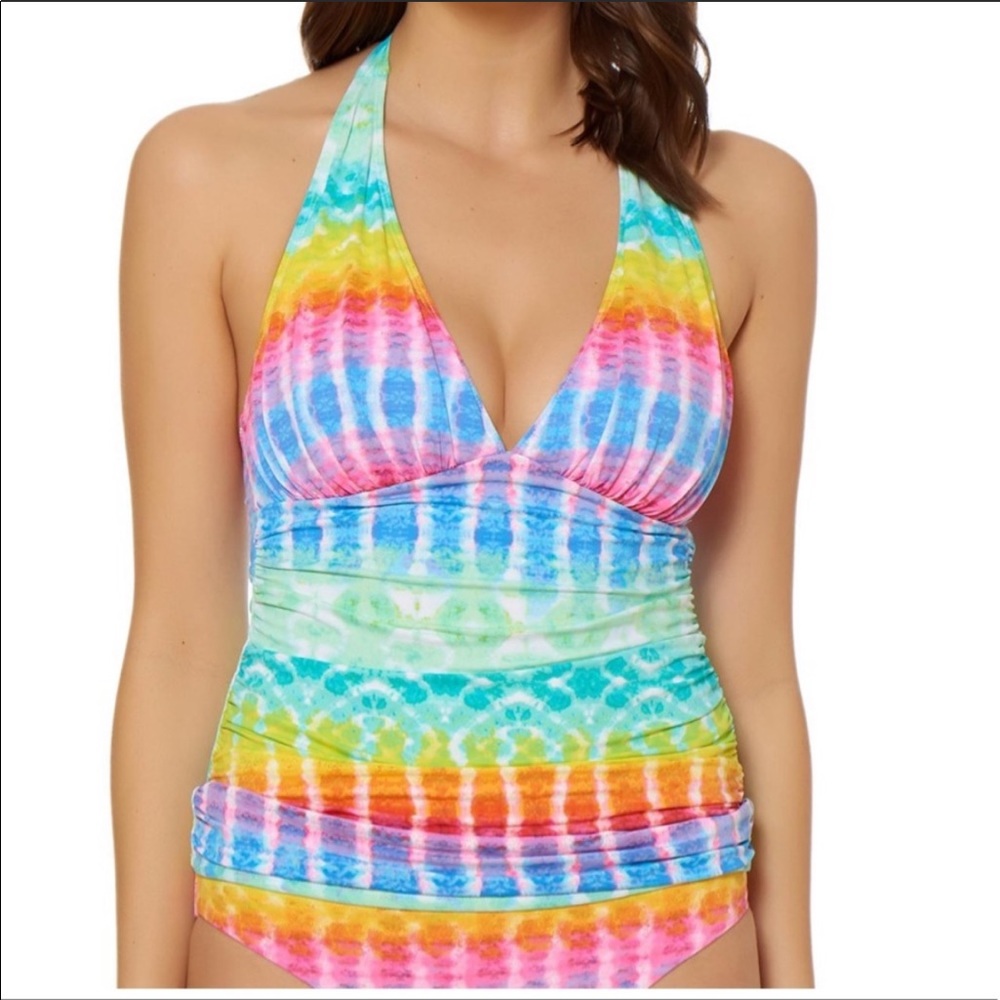 Bleu by Rod Beattie halter tankini tie dye swim